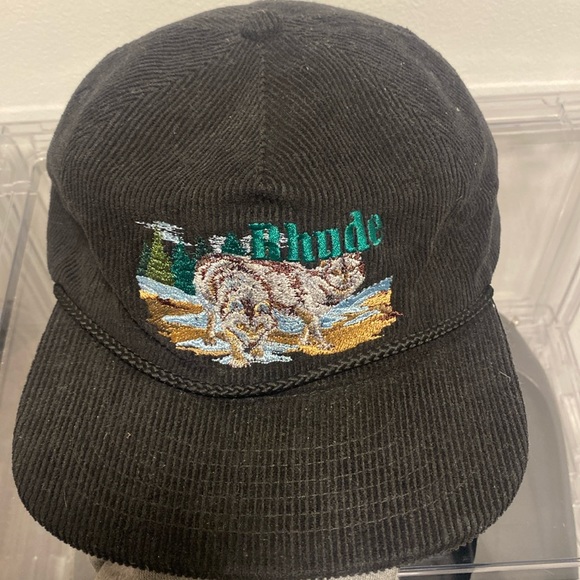 Rhude Logo Embroidered Corduroy Baseball Cap